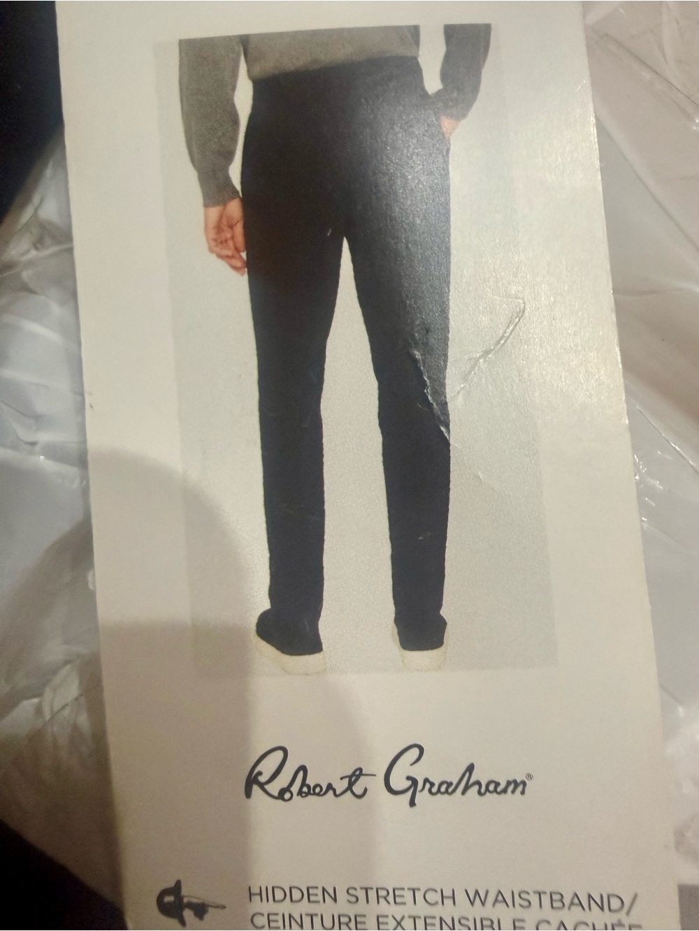 NWT Robert Graham Men's Navy Blue Stretch Performance Dress Pants 32x30 - Picture 5 of 5